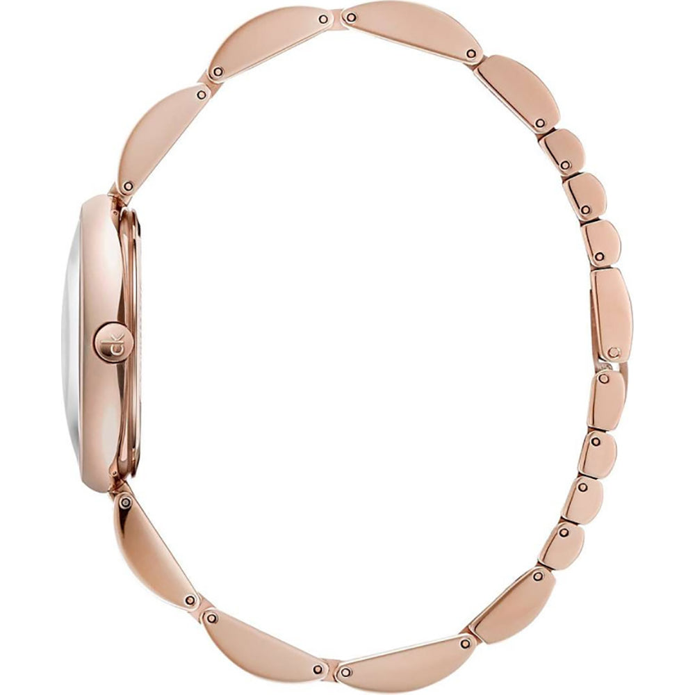Calvin Klein Wavy White Dial Rose Gold Steel Strap Watch for Women - K9U23646 Buy Now By Calvin Klein
