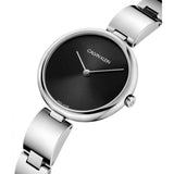 Calvin Klein Wavy Black Dial Silver Steel Strap Watch for Women - K9U23141 Buy Now By Calvin Klein