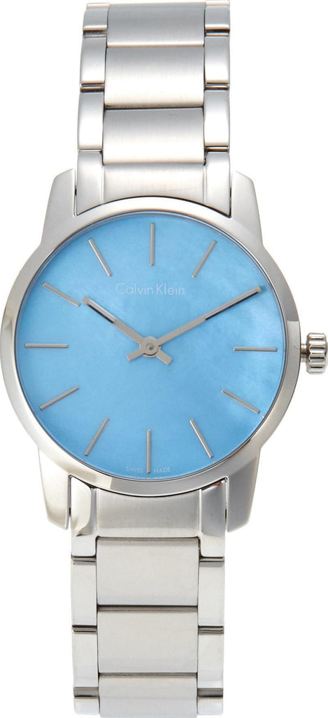 Calvin Klein City Mother of Pearl Blue Dial Silver Steel Strap Watch for Women - K2G2314X Buy Now By Calvin Klein