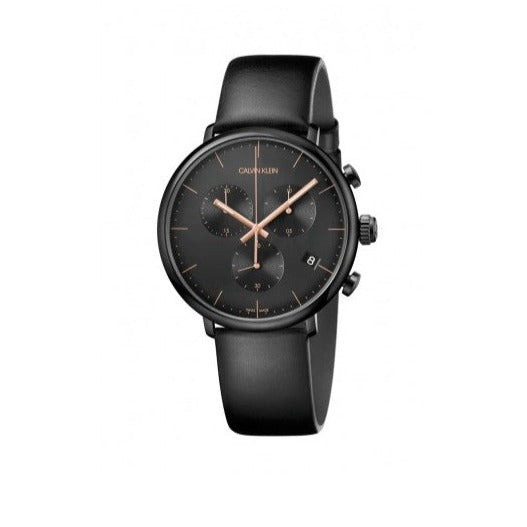 Calvin Klein High Noon Black Dial Black Leather Strap Watch for Men - K8M274CB Buy Now By Calvin Klein