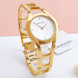 Calvin Klein Class White Dial Gold Steel Strap Watch for Women - K6R23526 Buy Now By Calvin Klein
