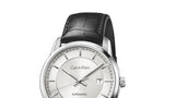 Calvin Klein Infinity Silver Dial Black Leather Strap Watch for Men - K5S341C6 Buy Now By Calvin Klein
