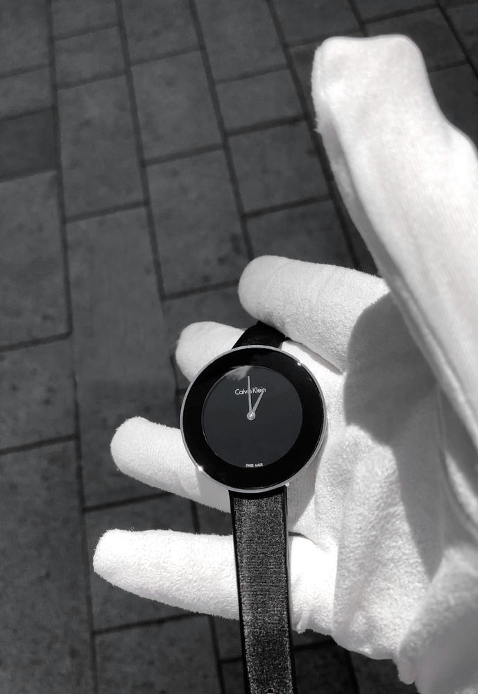 Calvin Klein Chic Black Dial Black Leather Strap Watch for Women - K7N23CB1 Buy Now By Calvin Klein