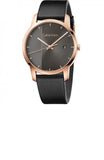 Calvin Klein City Quartz Grey Dial Black Leather Strap Watch for Men - K2G2G6C3 Buy Now By Calvin Klein