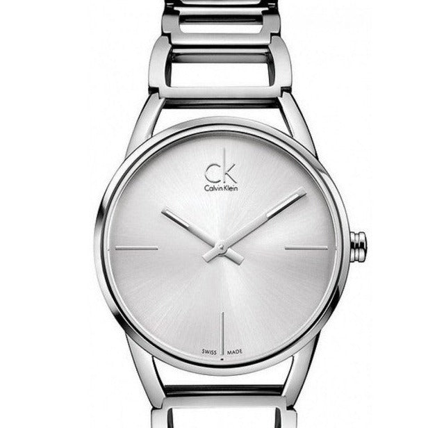 Calvin Klein Stately White Dial Silver Steel Strap Watch for Women - K3G23126 Buy Now By Calvin Klein