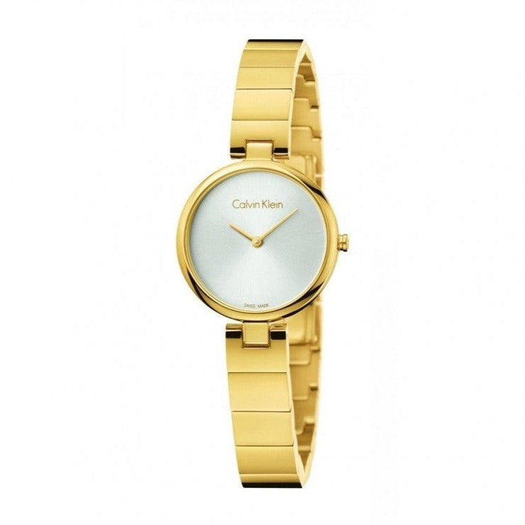 Calvin Klein Authentic Silver Dial Gold Steel Strap Watch for Women - K8G23546 Buy Now By Calvin Klein