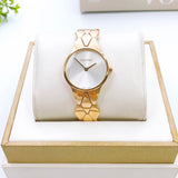 Calvin Klein Snake Silver Dial Yellow Gold Steel Strap Watch For Women - K6E23546 Buy Now By Calvin Klein