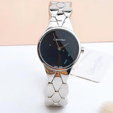 Calvin Klein Snake Black Dial Silver Steel Strap Watch For Women - K6E23141 Buy Now By Calvin Klein