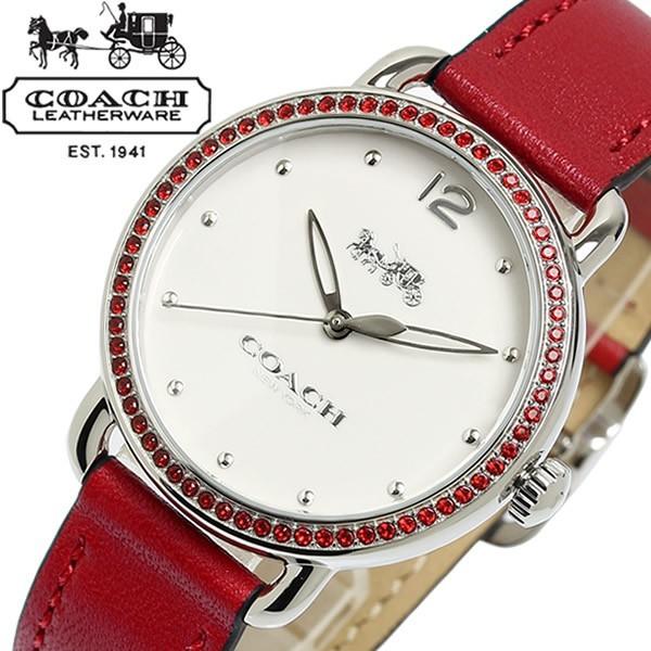 Coach Delancey White Dial Red Leather Strap Watch for Women - 14502878 Buy Now By Coach