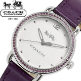 Coach Delancey White Dial Purple Leather Strap Watch for Women - 14502886 Buy Now By Coach