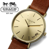 Coach Perry Gold Dial Brown Leather Strap Watch for Women - 14503331 Buy Now By Coach