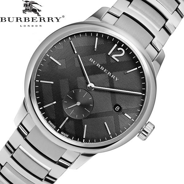 Burberry The Classic Round Black Dial Silver Steel Strap Watch for Men - BU10005 Buy Now By Burberry