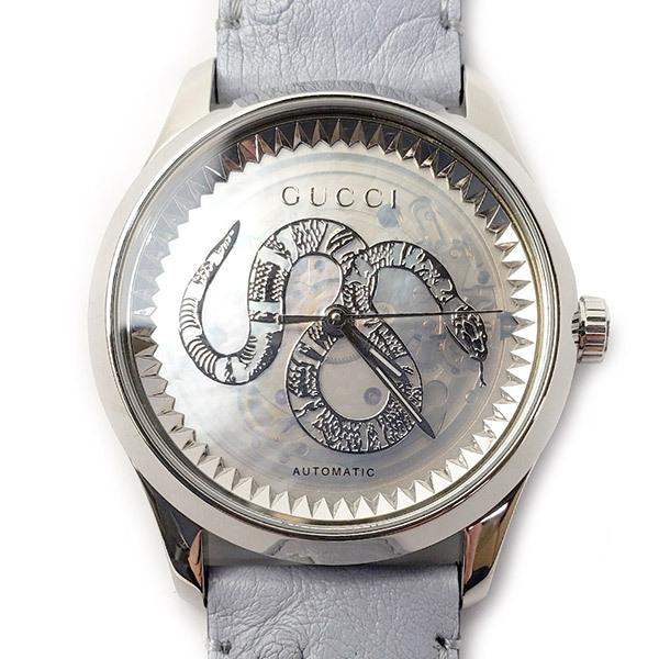 Gucci G Timeless Automatic Mother of Pearl Dial Blue Leather Strap Watch For Women - YA1264113 Buy Now By Gucci