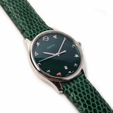 Gucci G-Timeless Green Mother of Pearl Dial Green Leather Strap Watch For Women - YA126585 Buy Now By Gucci