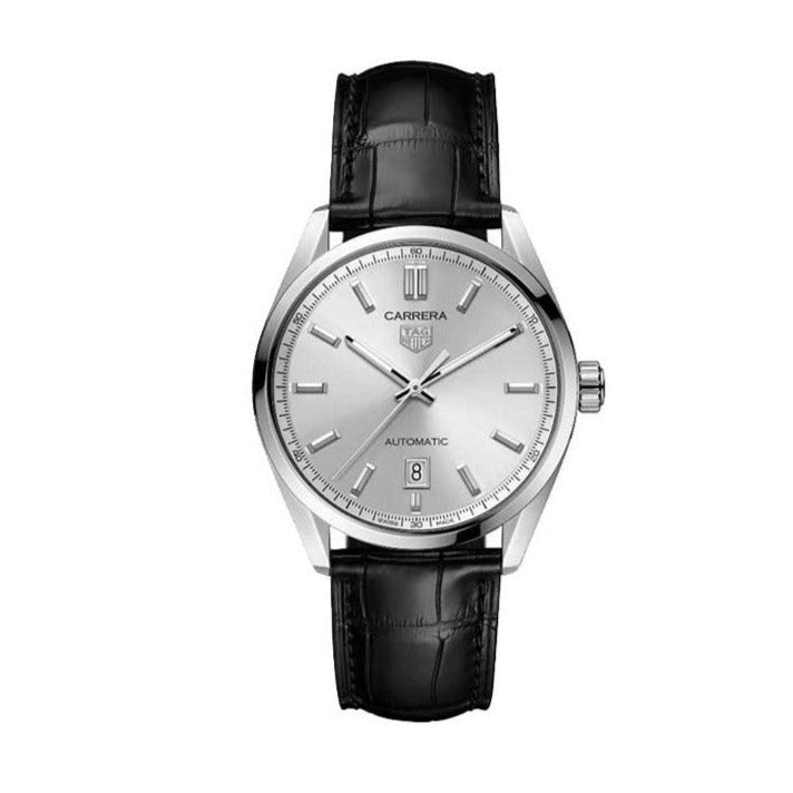 Tag Heuer Carrera Date Silver Dial Black Leather Strap Watch for Men - WBN2111.FC6505 Buy Now By Tag Heuer