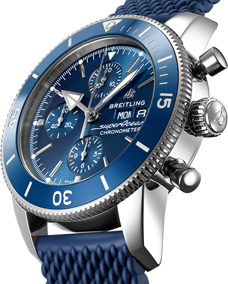 Breitling Superocean Heritage Chronograph 44 Blue Dial Blue Mesh Bracelet Watch for Men - A13313161C1S1 Buy Now By Breitling