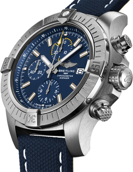 Breitling Avenger Chronograph 45mm Blue Dial Blue Calfskin Strap Watch for Men - A13317101C1X2 Buy Now By Breitling