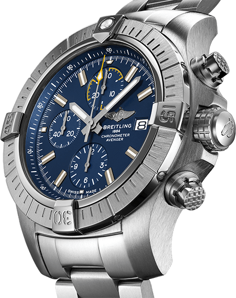 Breitling Avenger Chronograph 45mm Blue Dial Silver Steel Strap Watch for Men - A13317101C1A1 Buy Now By Breitling