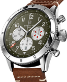 Breitling Super Avi B04 Chronograph GMT 46 Curtiss Warhawk Green Dial Brown Leather Strap Watch for Men - AB04452A1L1X1 Buy Now By Breitling