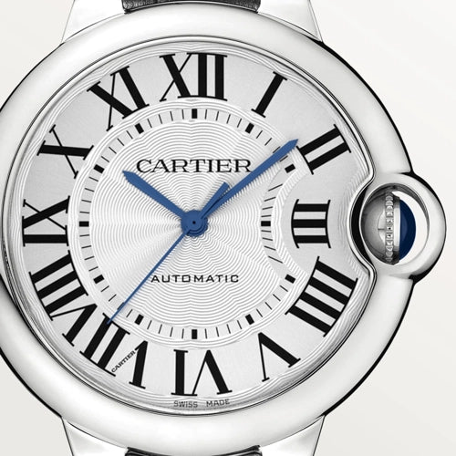 Cartier Ballon Bleu De Cartier Silver Dial Black Leather Strap Watch for Women - WSBB0028 Buy Now By Cartier