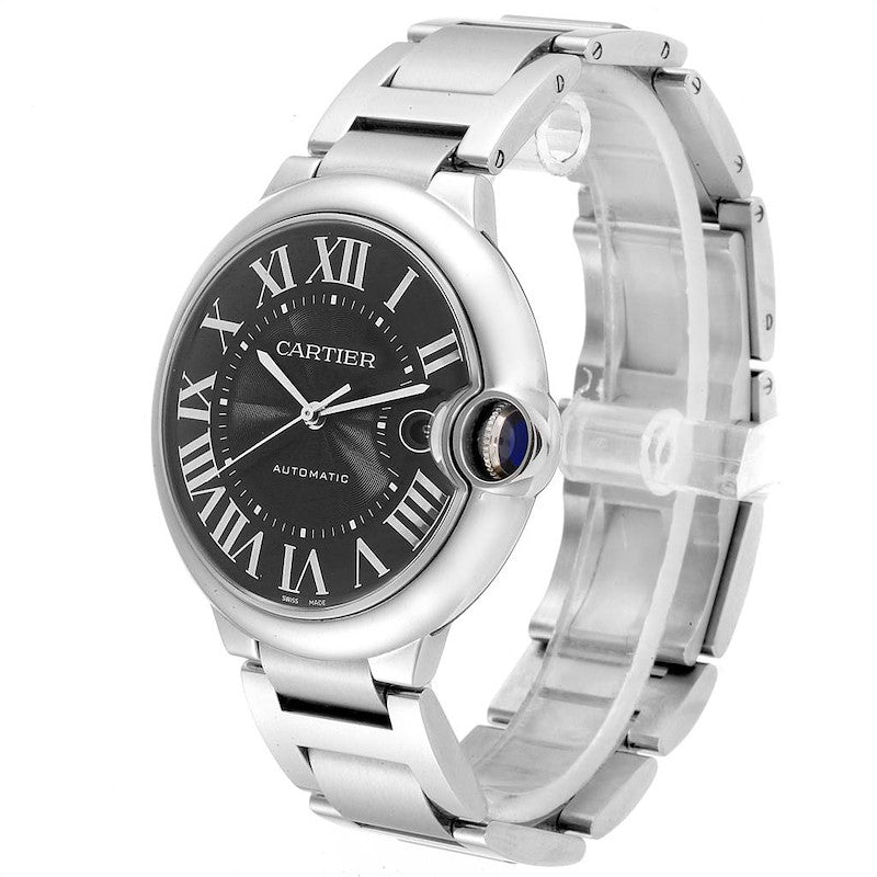 Cartier Ballon Bleu de Cartier Black Dial Silver Steel Strap Watch for Men - W6920042 Buy Now By Cartier