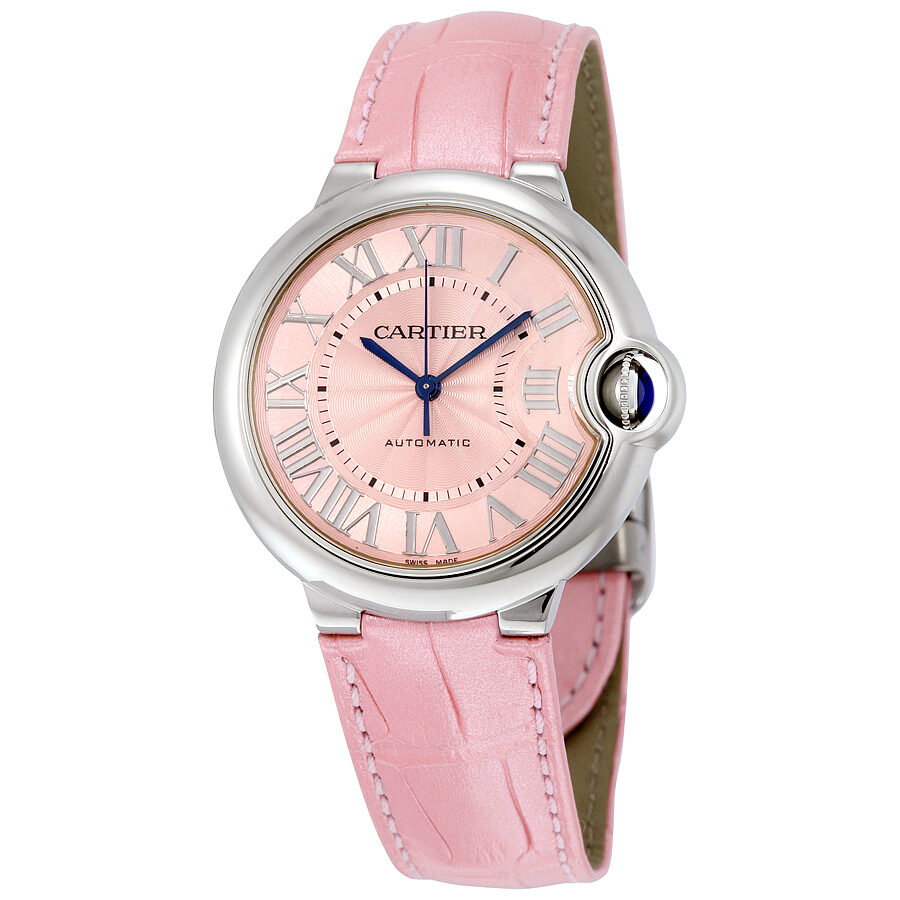 Cartier Ballon Bleu De Cartier Pink Dial Pink Leather Strap Watch for Women - WSBB0007 Buy Now By Cartier