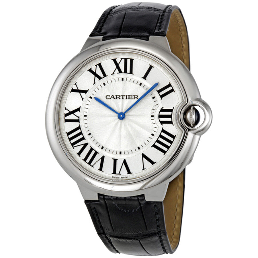 Cartier Ballon Bleu Silver Dial Black Leather Strap Watch for Women - W69018Z4 Buy Now By Cartier