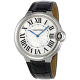 Cartier Ballon Bleu Silver Dial Black Leather Strap Watch for Women - W69018Z4 Buy Now By Cartier