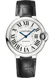 Cartier Ballon Bleu de Cartier Silver Dial Black Leather Strap Watch for Men - WSBB0026 Buy Now By Cartier