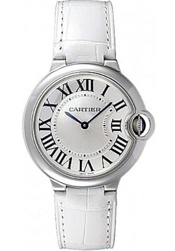Cartier Ballon Bleu de Cartier Silver Dial White Leather Strap Watch for Women - W6920087 Buy Now By Cartier