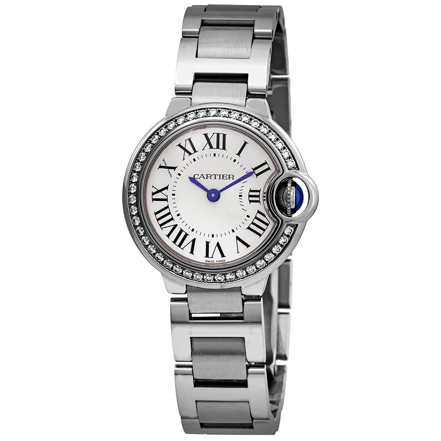 Cartier Ballon Bleu De Cartier Diamonds White Dial Silver Steel Strap Watch for Women - W4BB0015 Buy Now By Cartier