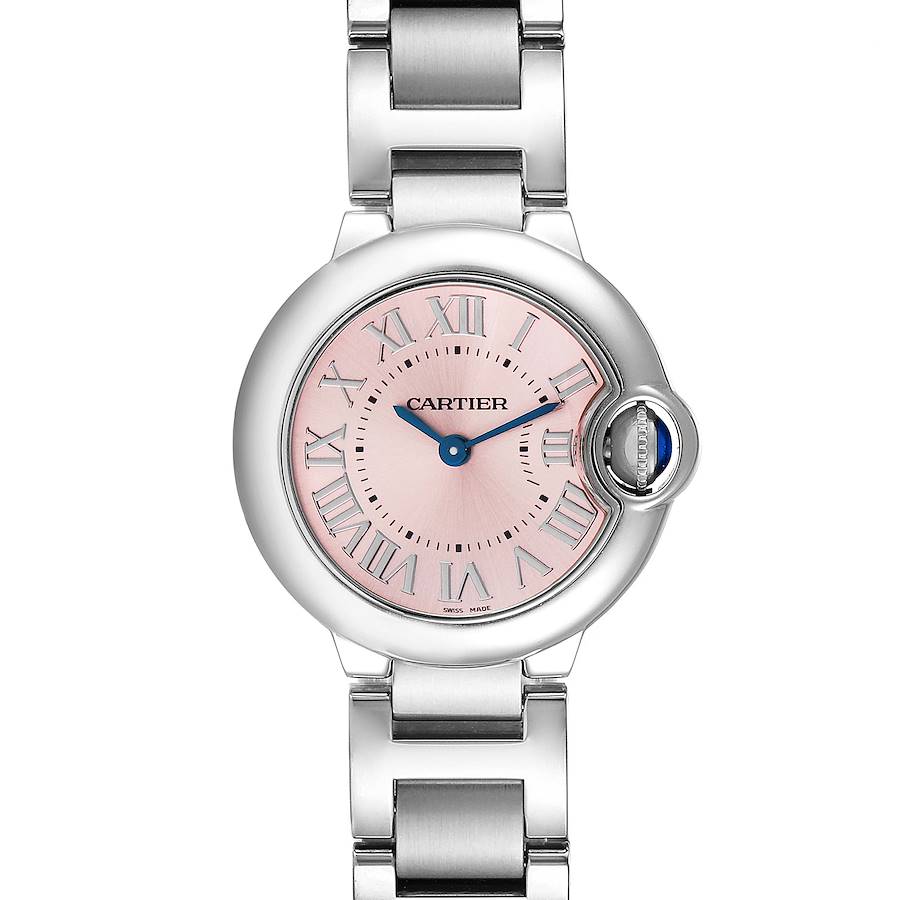 Cartier Ballon Bleu de Cartier Pink Dial Silver Steel Strap Watch for Women - W6920038 Buy Now By Cartier
