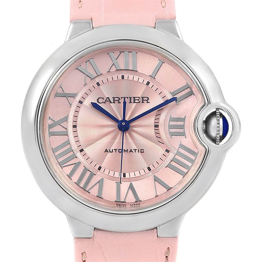 Cartier Ballon Bleu De Cartier Pink Dial Pink Leather Strap Watch for Women - WSBB0007 Buy Now By Cartier