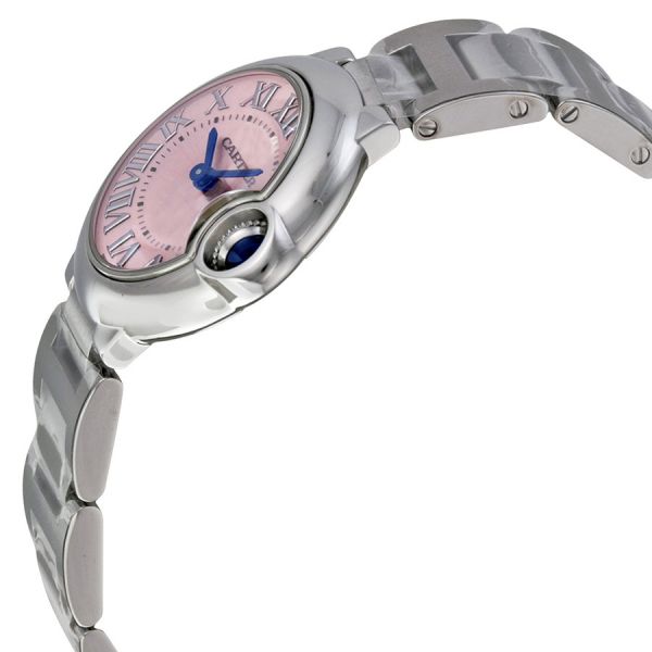 Cartier Ballon Bleu de Cartier Pink Dial Silver Steel Strap Watch for Women - W6920038 Buy Now By Cartier