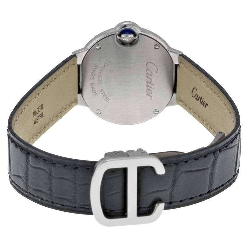 Cartier Ballon Bleu Silver Dial Black Leather Strap Watch for Women - W69018Z4 Buy Now By Cartier
