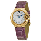Cartier Ballon Bleu Diamonds White Dial Pink Leather Strap Watch for Women - WE902050 Buy Now By Cartier