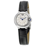 Cartier Ballon Bleu de Cartier Diamonds Silver Dial Black Leather Strap Watch for Women - W4BB0008 Buy Now By Cartier
