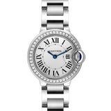 Cartier Ballon Bleu De Cartier Diamonds White Dial Silver Steel Strap Watch for Women - W4BB0015 Buy Now By Cartier