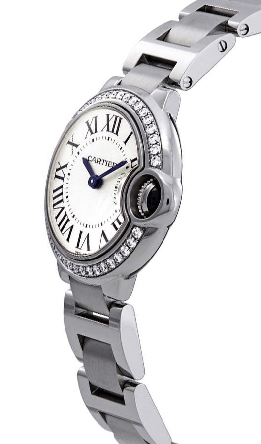 Cartier Ballon Bleu De Cartier Diamonds White Dial Silver Steel Strap Watch for Women - W4BB0015 Buy Now By Cartier