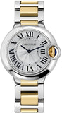 Cartier Ballon Bleu Silver Dial Two Tone Steel Strap Watch for Unisex Watch - W69008Z3 Buy Now By Cartier