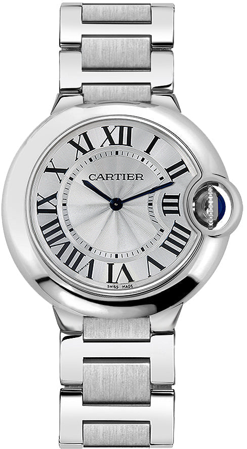 Cartier Ballon Bleu De Cartier Silver Dial Silver Steel Strap Watch for Women - W69011Z4 Buy Now By Cartier