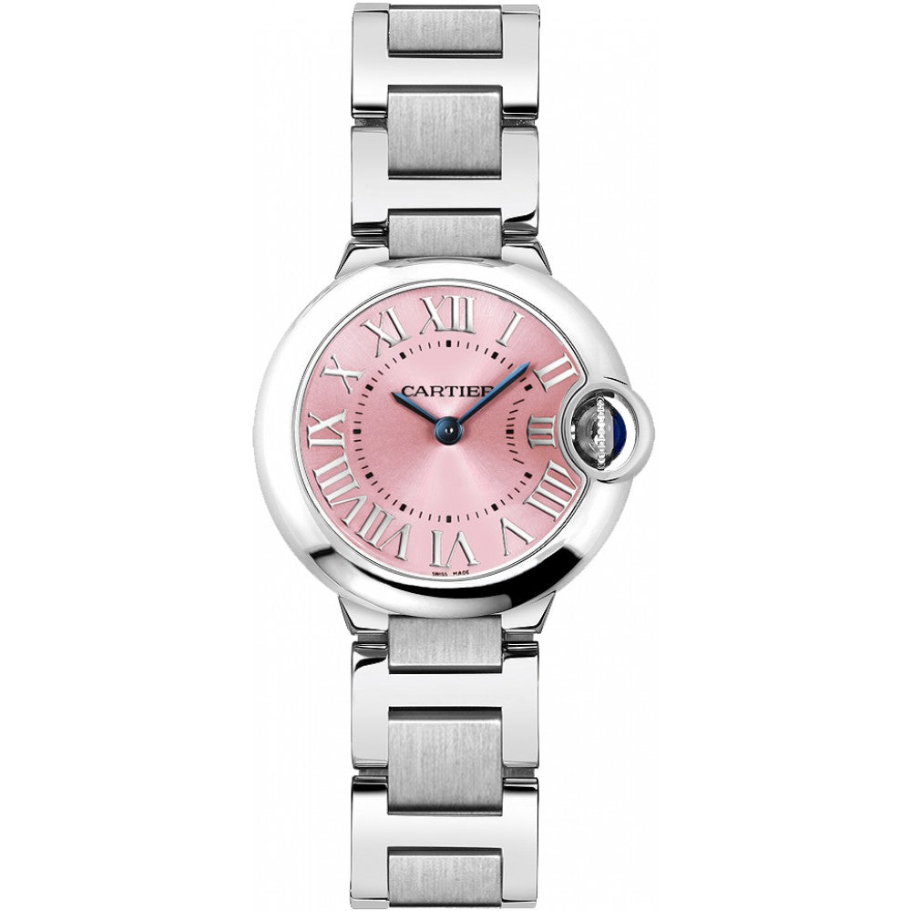Cartier Ballon Bleu de Cartier Pink Dial Silver Steel Strap Watch for Women - W6920038 Buy Now By Cartier