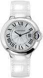 Cartier Ballon Bleu de Cartier Silver Dial White Leather Strap Watch for Women - W6920087 Buy Now By Cartier