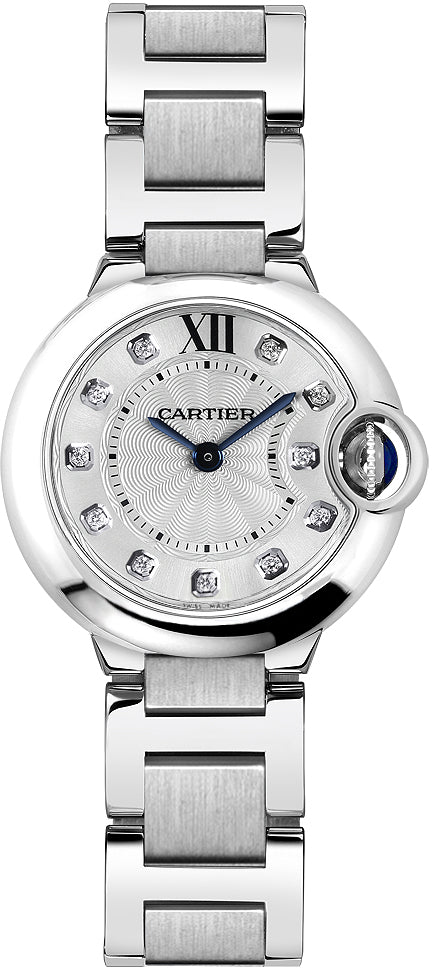 Cartier Ballon Bleu de Cartier Diamonds Silver Dial Silver Steel Strap Watch for Women - WE902073 Buy Now By Cartier