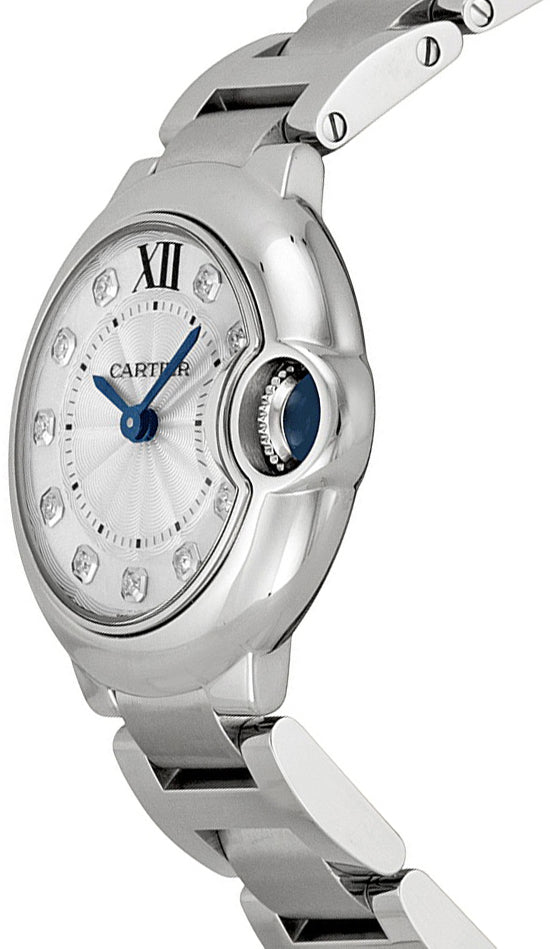 Cartier Ballon Bleu de Cartier Diamonds Silver Dial Silver Steel Strap Watch for Women - WE902073 Buy Now By Cartier