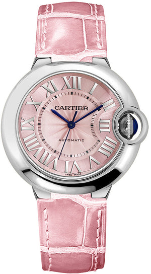 Cartier Ballon Bleu De Cartier Pink Dial Pink Leather Strap Watch for Women - WSBB0007 Buy Now By Cartier