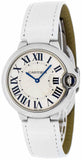 Cartier Ballon Bleu de Cartier Silver Dial White Leather Strap Watch for Women - W6920087 Buy Now By Cartier