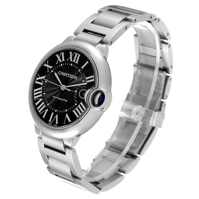 Cartier Ballon Bleu de Cartier Black Dial Silver Steel Strap Watch for Men - W6920042 Buy Now By Cartier