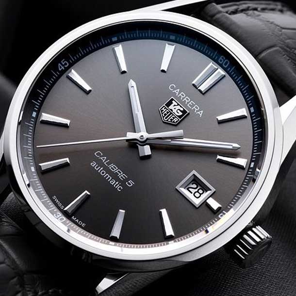 Tag Heuer Carrera Automatic 41mm Black Dial Black Leather Strap Watch for Men - WAR201A.FC6266 Buy Now By Tag Heuer