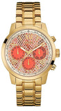 Guess Mini Sunrise Quartz Analog Orange Dial Gold Steel Strap Watch For Women - W0448L7 Buy Now By Guess